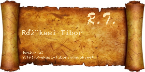 Rékasi Tibor névjegykártya
